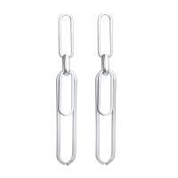 Zinc Alloy Drop Earrings Paper Clip plated for woman & hollow nickel lead & cadmium free Sold By Lot