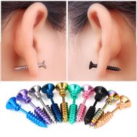 Stainless Steel Ear Piercing Jewelry, 316 Stainless Steel, Screw, hypo allergic & Unisex, more colors for choice, 7x25mm, 5PC/Lot, Sold By Lot