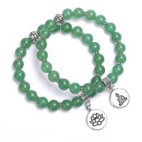 Green Aventurine Bracelet, plated, Unisex, more colors for choice, Sold Per 7.2 Inch Strand