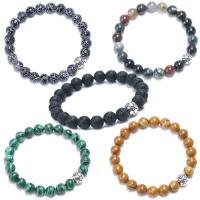 Gemstone Bracelets, plated, fashion jewelry & different materials for choice & Unisex, Sold Per 7.2 Inch Strand