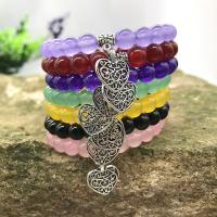 Gemstone Bracelets, Tibetan Style, with Gemstone, plated, different materials for choice & Unisex, nickel, lead & cadmium free, Length:7.2 Inch, 5Strands/Lot, Sold By Lot