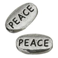 Zinc Alloy Jewelry Beads word peace enamel silver color nickel lead & cadmium free Approx 1mm Sold By Lot