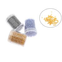 Solid Färg Glas Seed Pärlor, Glass Seed Beads, med plasthink & plastlock, olika storlek för val, fler färger för val, Hål:Ca 1mm, 9Fat/Lot, Säljs av Lot