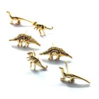 Tibetan Style Stud Earring, sterling silver post pin, Dinosaur, plated, vintage & three pieces & for woman, more colors for choice, nickel, lead & cadmium free, 15mm,20mm, 2Sets/Lot, Sold By Lot