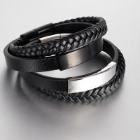 PU Leather Bracelet, Double Layer & different size for choice & for man, more colors for choice, Sold By PC
