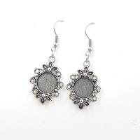 Zinc Alloy Earring Drop Component antique silver color plated nickel lead & cadmium free 12mm Sold By Lot