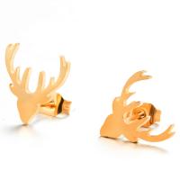 Tibetan Style Stud Earring, Antlers, plated, for woman, more colors for choice, nickel, lead & cadmium free, 13x12mm, 2Pair/Lot, Sold By Lot