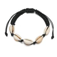 Shell Woven Ball Bracelet, with Nylon Cord, plated, adjustable & for woman, more colors for choice, Sold Per 7.5 Inch Strand