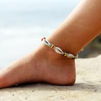 Shell Anklet with Cotton Cord plated fashion jewelry & for woman multi-colored Sold By Strand