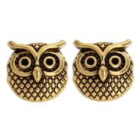 Tibetan Style Animal Beads, Owl, plated, DIY, more colors for choice, nickel, lead & cadmium free, 11*11mm, 10PCs/Bag, Sold By Bag