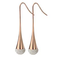 Stainless Steel Drop Earring, 316L Stainless Steel, plated, fashion jewelry & for woman & frosted, more colors for choice, 8x40mm, Sold By Pair