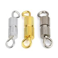 Brass Screw Clasp, plated, DIY, more colors for choice, nickel, lead & cadmium free, 14x3mm, 100PCs/Bag, Sold By Bag