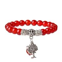 Gemstone Bracelets with Lucky Tree Zinc Alloy Charms fashion jewelry & Unisex Sold Per Approx 7.5 Inch Strand