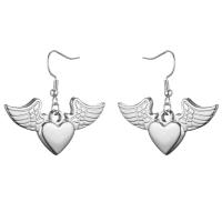 Stainless Steel Drop Earring Winged Heart fashion jewelry & for woman 20mmx8mm Sold By PC