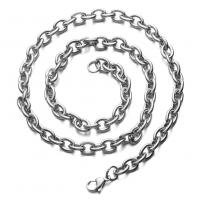 Stainless Steel Chain Necklace plated fashion jewelry & Unisex 0.28inch Length 19.5 Inch Sold By PC