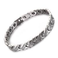 Titanium Steel Bracelet, with Crystal, fashion jewelry & for woman & with rhinestone, length 210mm, Sold By PC