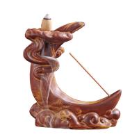 Backflow Incense Burner, Porcelain, for home and office, more colors for choice, nickel, lead & cadmium free, 130x60x140mm, Sold By PC