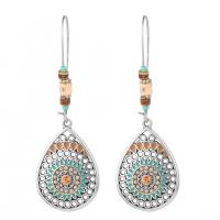 Tibetan Style Drop Earrings, plated, Bohemian style & for woman & enamel, nickel, lead & cadmium free, 23x70mm, Sold By PC