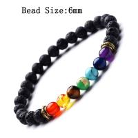 Lava Bracelet, with Gemstone, plated, fashion jewelry & Unisex, 8mm, Sold Per 7.4 Inch Strand