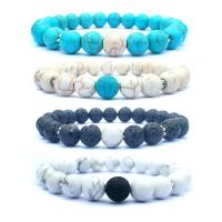 Gemstone Bracelets, plated, different materials for choice & Unisex, 8mm, Length:7.4 Inch, 5Strands/Lot, Sold By Lot