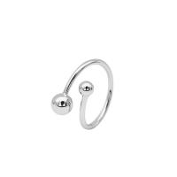 925 Sterling Silver Cuff Finger Ring, silver color plated, adjustable & for woman, 5mm, 3mm, US Ring Size:6-7.5, 2PCs/Lot, Sold By Lot