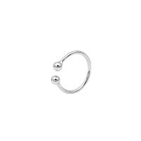 925 Sterling Silver Cuff Finger Ring, silver color plated, adjustable & for woman, 3mm, US Ring Size:7-8, 2PCs/Lot, Sold By Lot