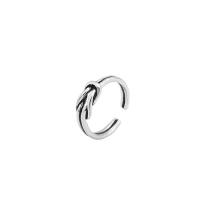 925 Sterling Silver Cuff Finger Ring, plated, adjustable & for woman, US Ring Size:5.5-6.5, 2PCs/Lot, Sold By Lot