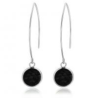 Stainless Steel Drop Earring with Resin Flat Round for woman Sold By Lot