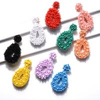 Seedbead Drop Earring, handmade, for woman, more colors for choice, nickel, lead & cadmium free, 42x80mm, Sold By Pair