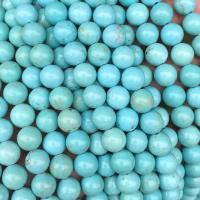 Perles turquoises, turquoise naturelle, Rond, naturel, DIY & normes différentes pour le choix, bleu turquoise, Longueur:Environ 15 pouce, 5Strandstoron/lot, Vendu par lot