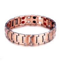 Copper Bracelet, with Germanium, anion & fashion jewelry & Unisex, rose gold color, 15mm, Length:8 Inch, Sold By PC