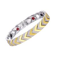 Copper Alloy Bracelet, with Germanium, fashion jewelry & for man, more colors for choice, 9mm, Sold By PC