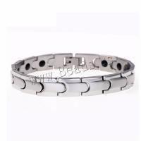 Bijoux bracelet en acier inoxydable, Acier inoxydable 316, Placage de couleur argentée, bijoux de mode & pour homme, Vendu par PC