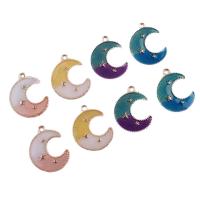 Tibetan Style Enamel Pendants, with enamel, Moon, more colors for choice, 18x23mm, 10PC/Bag, Sold By Bag