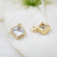 Cubic Zirconia Brass Pendants with Cubic Zirconia real gold plated DIY nickel lead & cadmium free Sold By Lot