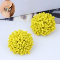 Seedbead Stud Earring with Zinc Alloy stainless steel post pin plated for woman 28mm Sold By Pair