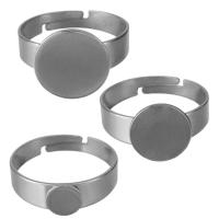 Stainless Steel Pad Ring Base, különböző méretű a választás, az eredeti szín, Lyuk:Kb 1.5mm, Méret:7, 200PC-k/Lot, Által értékesített Lot