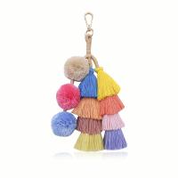Decorative Tassel Cotton Thread with Zinc Alloy Bohemian style & handmade mixed colors Sold By PC