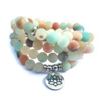 Abrazine Stone Wrap Bracelet, with ​Amazonite​ & Tibetan Style, plated, multilayer & Unisex & different styles for choice, 800-900mm, Sold By Strand