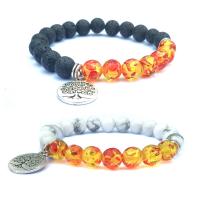 Gemstone Bracelets, with Tibetan Style, plated, different materials for choice & Unisex, Length:7.2 Inch, 5Strands/Lot, Sold By Lot