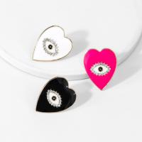 Tibetan Style Stud Earring, Heart, plated, for woman & enamel & with rhinestone, more colors for choice, nickel, lead & cadmium free, 26x20mm, Sold By Pair