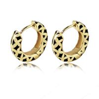 Brass Huggie Hoop Earring, plated, fashion jewelry & for woman & enamel, nickel, lead & cadmium free, 19.50x19.50mm, Sold By Pair