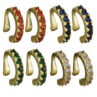 Brass Earring Clip gold color plated micro pave cubic zirconia nickel lead & cadmium free 11.5 Sold By Lot