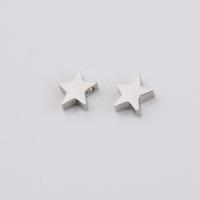 Stainless Steel Beads, Star, DIY, original color, nickel, lead & cadmium free, 8*9mm, Hole:Approx 1.8mm, 10PCs/Lot, Sold By Lot