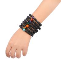 Lava Woven Ball Bracelets, with Gemstone, plated, different materials for choice & Unisex & adjustable, Sold Per 7.4 Inch Strand