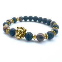 Lava Bracelet, with Tiger Eye & Tibetan Style, plated, Unisex & different styles for choice, Sold Per 7.4 Inch Strand