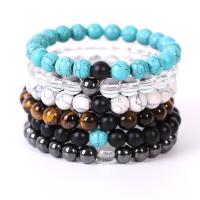 Gemstone Bracelets, plated, fashion jewelry & different materials for choice & Unisex, Length:7.4 Inch, 5Strands/Lot, Sold By Lot