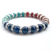 Gemstone Bracelets, with Tibetan Style, plated, different materials for choice & Unisex, Sold Per 7.4 Inch Strand