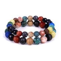 кружевной агат браслет, с Полудрагоценный камень, Другое покрытие, Мужская & разный размер для выбора, разноцветный, продается Strand