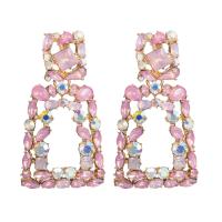 Zinc Alloy Drop Earrings with Acrylic for woman nickel lead & cadmium free Sold By Pair